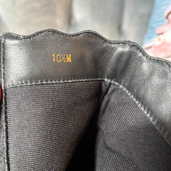 Santorini Suede Black Leather Heel Ankle Boot Size 10 1/2 M - Picture 10 of 10